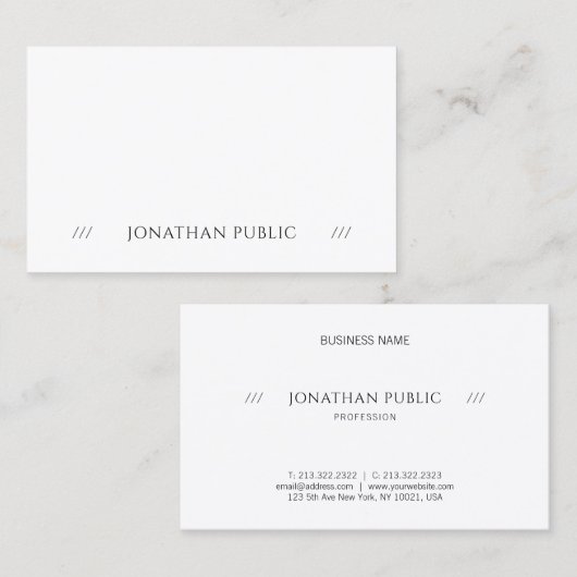 Populair Elegant Eenvoudig Gewoon Professioneel Mo Visitekaartje (Voorkant / Achterkant)