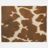 Populair Elegant Koe Faux Leather Collectie Fleece Deken (Voorkant (Horizontaal))