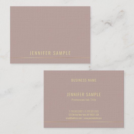 Populair Elegant Modern Goud Tekst Naam Sjabloon Visitekaartje (Voorkant / Achterkant)