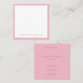 Populair Elegant Roze Wit Modern Professioneel Vierkante Visitekaartje (Voorkant / Achterkant)