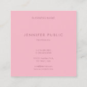 Populair Elegant Roze Wit Modern Professioneel Vierkante Visitekaartje (Achterkant)