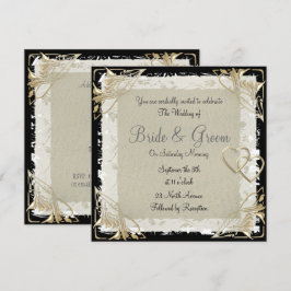 Populair en Elegant Oud Papier Huwelijksuitnodigin Kaart