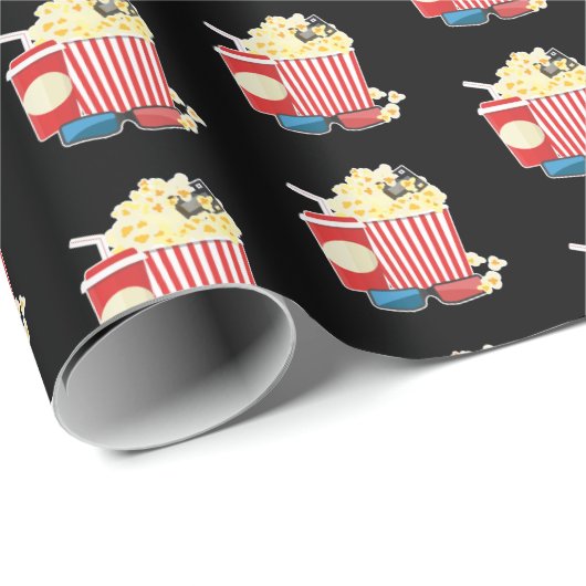 populair filmpopcornepatroon cadeaupapier (Rol Hoek)