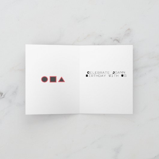 Populair geometrisch ontwerp verjaardagsuitnodigin kaart (Binnen)