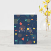 Populair geometrisch ontwerp verjaardagsuitnodigin kaart (Gele Bloem)