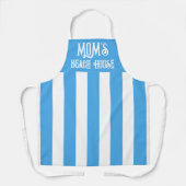 Populair gepersonaliseerd blauw en wit brede stree schort (Voorkant)