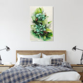 populair groen blad floral canvas afdruk (Insitu (Slaapkamer))
