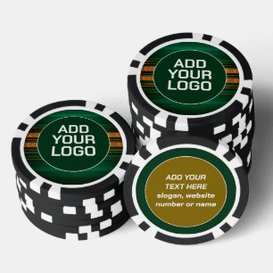 Populair Groen Goud Luxe Linnen Textuur Collectie Poker Chips