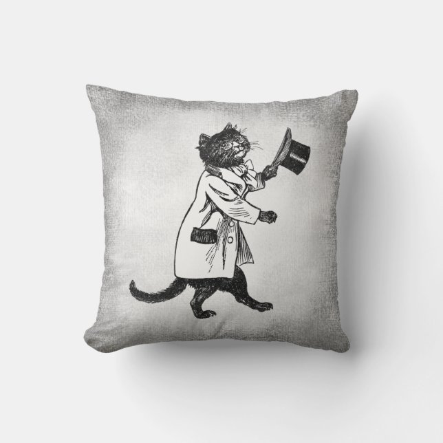 Populair kattenkat Faux Canvas  Sierkussen (Voorkant)