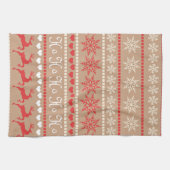 Populair kerstpatroon theedoek (Horizontaal)