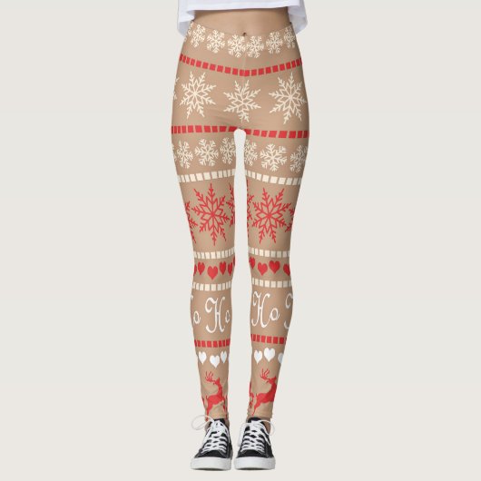 Populair kerstvakantie patroon leggings (Voorkant)