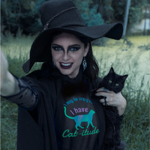 Populair Kleurrijk Ik heb Kat-itude T-shirt