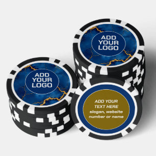 Populair Koningsblauw Goud Marmer Collectie Poker Chips