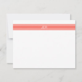 Populair Koraal Gepersonaliseerd Monogram Naam Beg Notitiekaartje