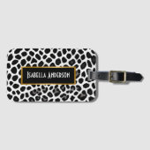 Populair luxe wit luipaard Elegant Collectie Bagagelabel (Voorkant (horizontaal))
