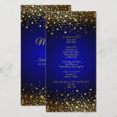 Populair menu voor Royal Blue Gold bruiloft (Voorkant / Achterkant)