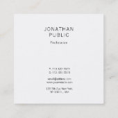 Populair minimalistisch professioneel ontwerp van vierkante visitekaartje (Achterkant)