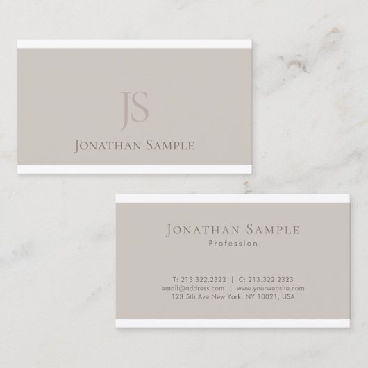 Populair Monogrammed Slank Grafisch Ontwerp Modern Visitekaartje (Voorkant / Achterkant)