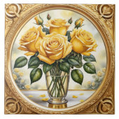 Populair mooi geel rose Collectie Tegeltje (Voorkant)