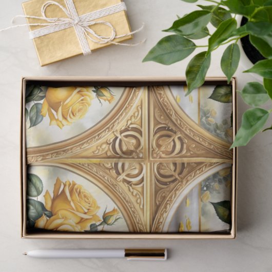 Populair mooi geel rose Collectie Tissuepapier (Geschenk)