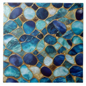 Populair Mooi Ocean Blue Gold Collectie Tegeltje (Voorkant)