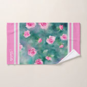 Populair mooi Waterverf roze rozen Collectie Bad Handdoek (Handdoek)