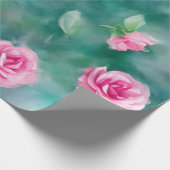 Populair mooi Waterverf roze rozen Collectie Cadeaupapier (Hoek)