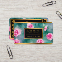 Populair mooi Waterverf roze rozen Collectie Visitekaartje