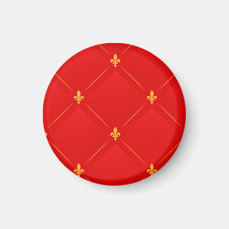 Populair patroon in rood en goud magneet