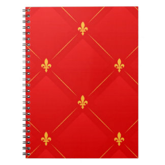 Populair patroon in rood en goud notitieboek