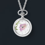 *~* Populair Pioen Waterverf Roze Lavendel Bloemen Horloge<br><div class="desc">* Een mooie Lavendel en roze op een gloeiende witte achtergrond. Dit ontwerp is een indrukwekkende zeer lieve waterverf pioenenbloem die het gezicht van deze damesklassieker en stijlvolle wrap rond horloge siert. * De riem is goed zilver met een zwarte leren riem. Dit wrap horloge is tijdloos en de klasse...</div>