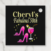 POPULAIR ROZE 50E VERJAARDAG DIVA DESIGN BEDANKJES LABELS (Achterkant)