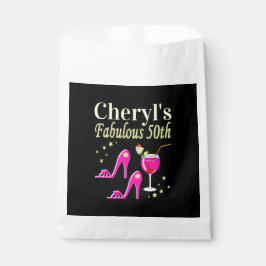 POPULAIR ROZE 50E VERJAARDAG DIVA DESIGN BEDANKZAKJE