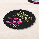 POPULAIR ROZE 50E VERJAARDAG DIVA DESIGN KARTONNEN ONDERZETTERS (Gekanteld)