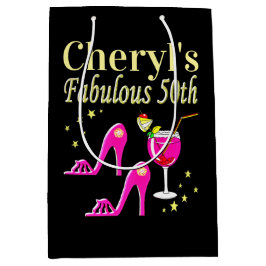 POPULAIR ROZE 50E VERJAARDAG DIVA DESIGN MEDIUM CADEAUZAKJE