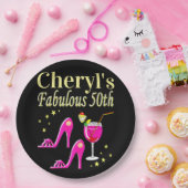 POPULAIR ROZE 50E VERJAARDAG DIVA DESIGN PAPIEREN BORDJE (Feest)