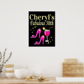 POPULAIR ROZE 50E VERJAARDAG DIVA DESIGN POSTER (Keuken)