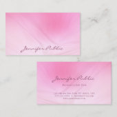 Populair Roze Sjabloon Handgeschreven Tekst Modern Visitekaartje (Voorkant / Achterkant)
