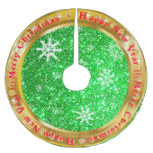 Populair Snowflake Gold Glitter Green Kerstboom Rok (Voorkant)