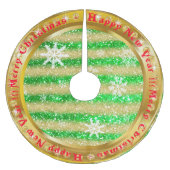 Populair Snowflake Gold Glitter Green Kerstboom Rok (Voorkant)