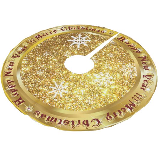 Populair Snowflake Gold Glitter Kerstboom Rok (Gekanteld)