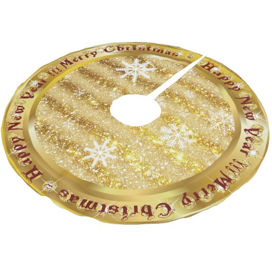 Populair Snowflake Gold Glitter Kerstboom Rok (Gekanteld)