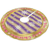 Populair Snowflake Gold Glitter Paars Kerstboom Rok (Gekanteld)