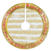 Populair Snowflake Gold Glitter White Kerstboom Rok (Voorkant)