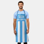 Populair Stijlvol Blauw en Wit Brede Streep Schort (Gedragen)