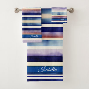 Populair Summer Navy Blue Boat Stripes Collectie Bad Handdoek