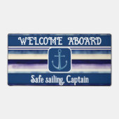 Populair Summer Navy Blue Boat Stripes Collectie Bureaumat (Voorkant)