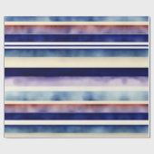 Populair Summer Navy Blue Boat Stripes Collectie Cadeaupapier (Vlak)