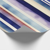 Populair Summer Navy Blue Boat Stripes Collectie Cadeaupapier (Hoek)