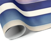 Populair Summer Navy Blue Boat Stripes Collectie Cadeaupapier (Rol Hoek)